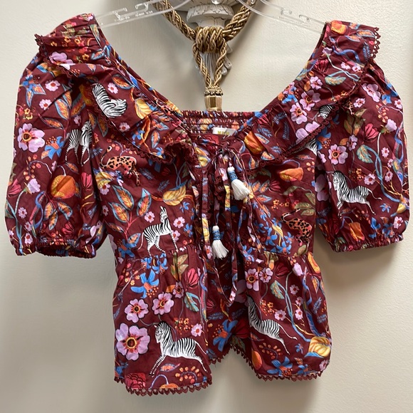New Women’s Maeve Ruffled Tie-Front Blouse By Anthropologie!!🔥🔥🔥 - Picture 4 of 12